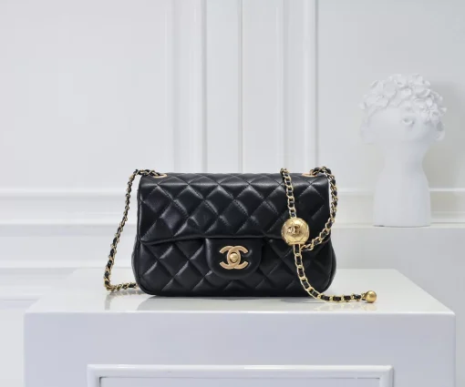 Chanel Mini Flap Bag with Gold Ball Charm