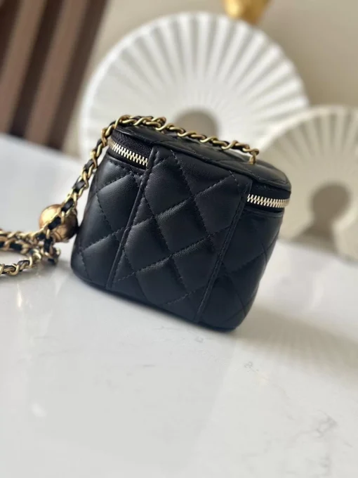 Chanel Vanity Case with Gold Ball Charm - Image 4