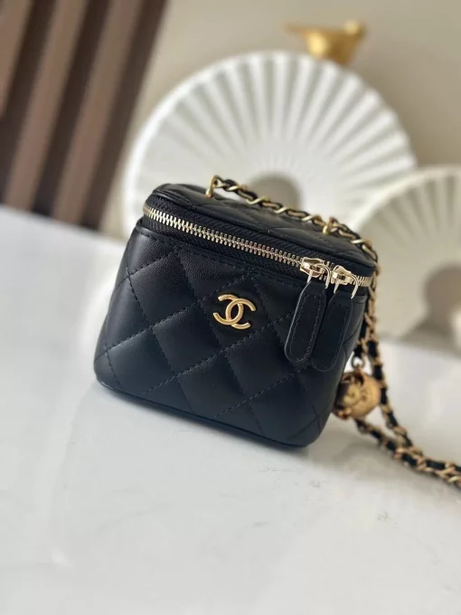 Chanel Vanity Case with Gold Ball Charm