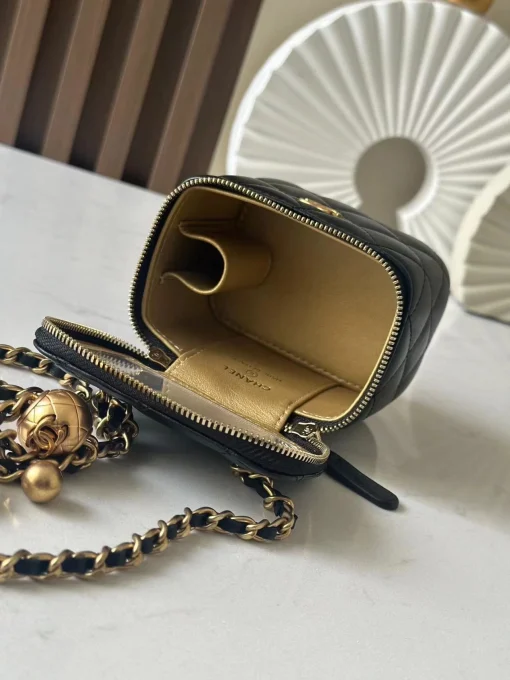 Chanel Vanity Case with Gold Ball Charm - Image 7