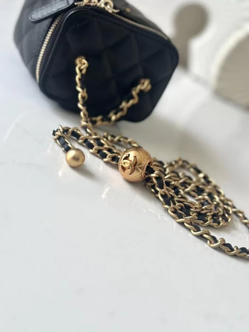 Chanel Vanity Case with Gold Ball Charm - Image 8