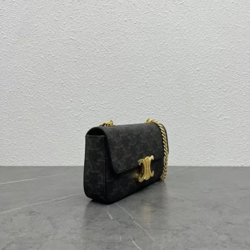 CELINE Triomphe Canvas Chain Shoulder Bag - Image 3