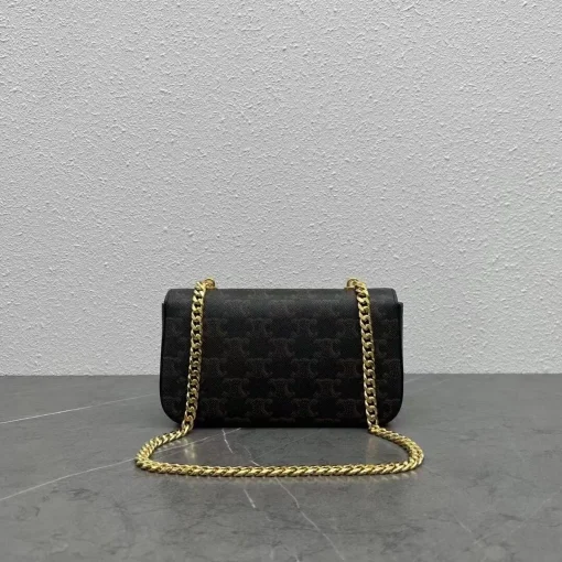 CELINE Triomphe Canvas Chain Shoulder Bag - Image 4