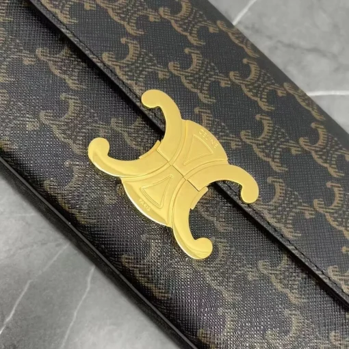 CELINE Triomphe Canvas Chain Shoulder Bag - Image 6