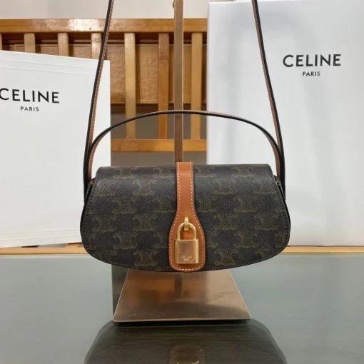 CELINE Triomphe Canvas Mini Bucket Bag - Image 7