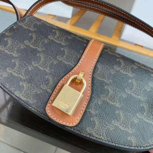CELINE Triomphe Canvas Mini Bucket Bag - Image 6