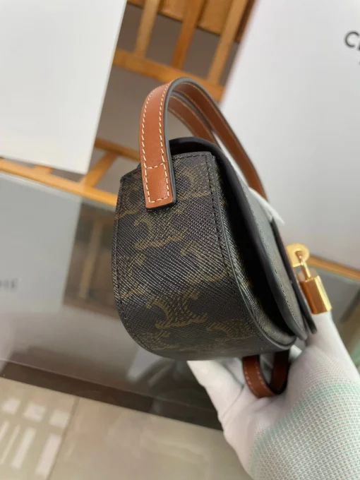 CELINE Triomphe Canvas Mini Bucket Bag - Image 4