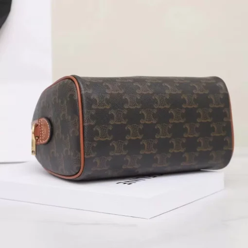 CELINE Triomphe Boston Bag in Canvas and Calfskin - Image 6