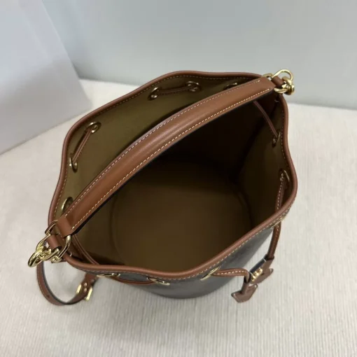 CELINE Triomphe Drawstring Bucket Bag - Image 4