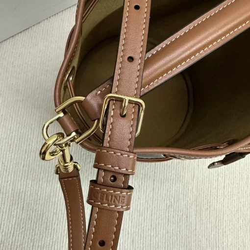 CELINE Triomphe Drawstring Bucket Bag - Image 6
