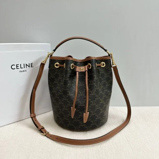 CELINE Triomphe Drawstring Bucket Bag