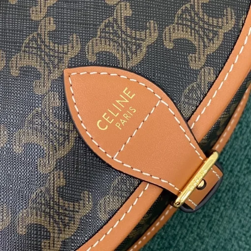 Folco Triomphe Saddle Bag Taupe - Image 2