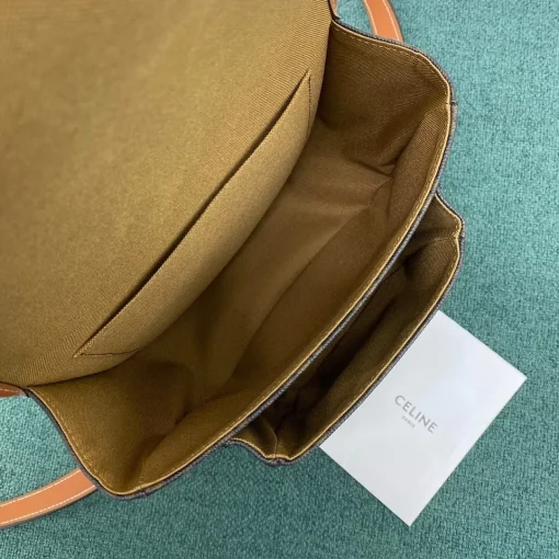 Folco Triomphe Saddle Bag Taupe - Image 3