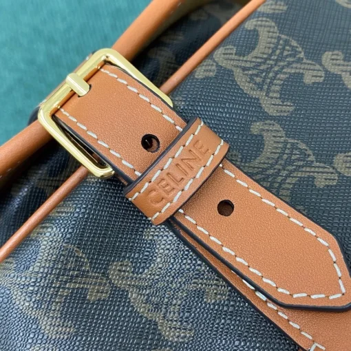 Folco Triomphe Saddle Bag Taupe - Image 4