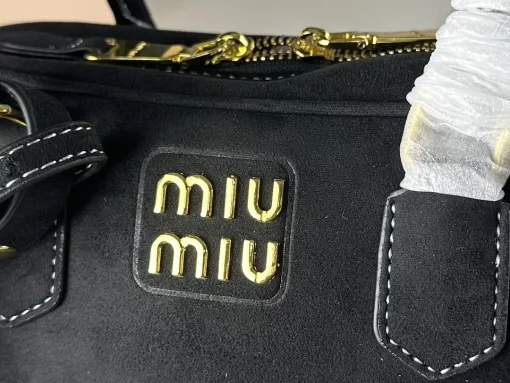 MIU MIU Arcadie Mini Leather Crossbody Bag in Black - Image 3