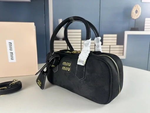 MIU MIU Arcadie Mini Leather Crossbody Bag in Black - Image 5