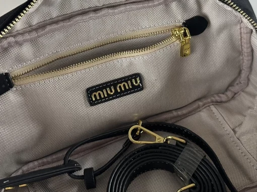MIU MIU Arcadie Mini Leather Crossbody Bag in Black - Image 6