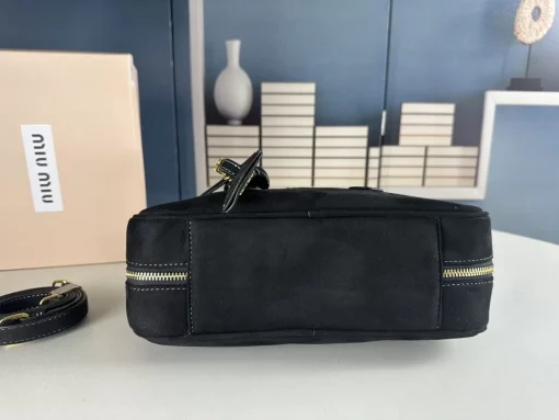 MIU MIU Arcadie Mini Leather Crossbody Bag in Black - Image 7