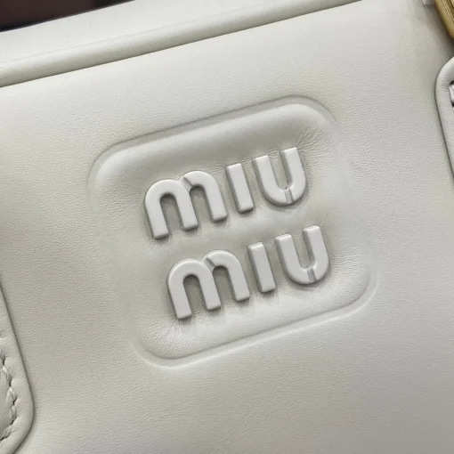 MIU MIU Arcadie Mini Chalk White Leather Crossbody Bag - Image 2