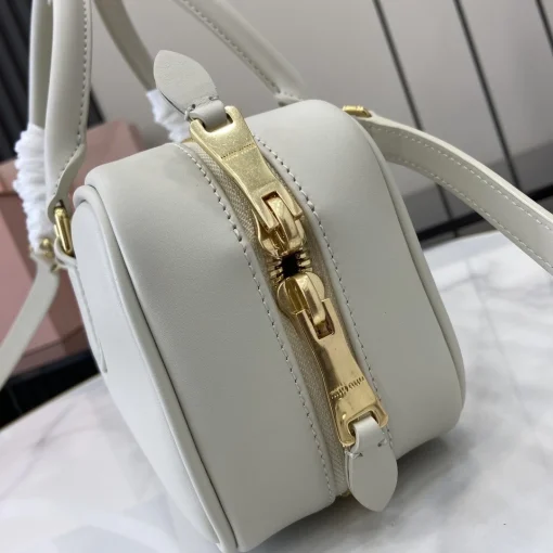 MIU MIU Arcadie Mini Chalk White Leather Crossbody Bag - Image 4