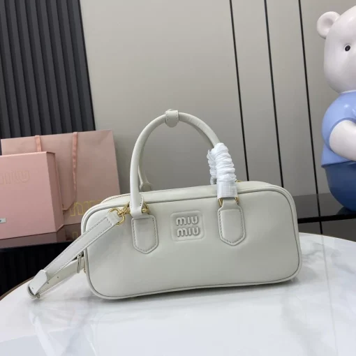 MIU MIU Arcadie Mini Chalk White Leather Crossbody Bag