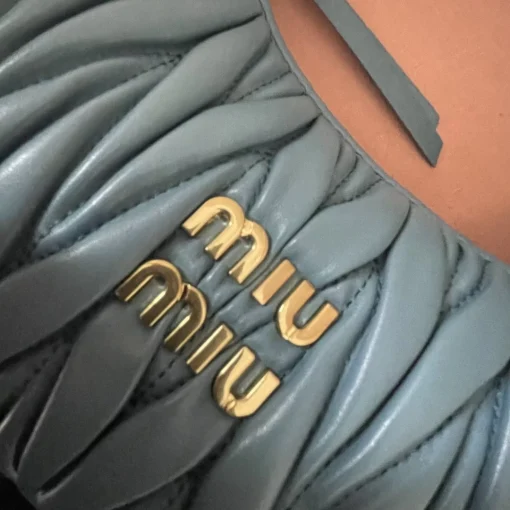 MIU MIU Wander Navy Blue Soft Lambskin Shoulder Bag - Image 9