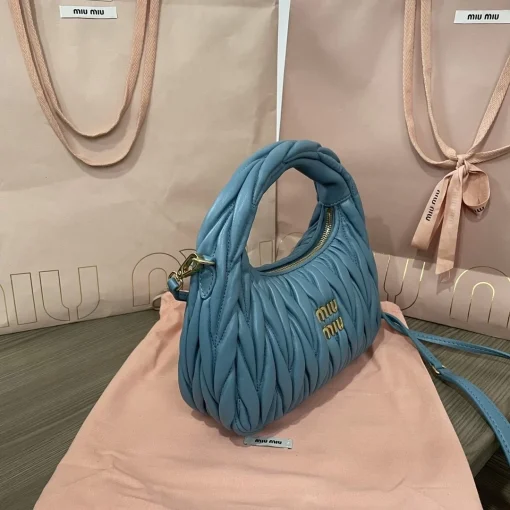 MIU MIU Wander Navy Blue Soft Lambskin Shoulder Bag - Image 2