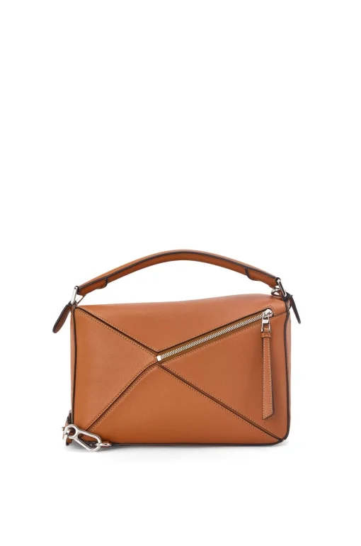 LOEWE Puzzle Medium Tan Smooth Calfskin Shoulder Bag - Image 6