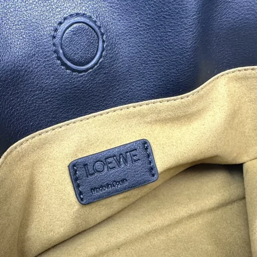 LOEWE Flamenco Mini Black Calfskin Drawstring Shoulder Bag - Image 6
