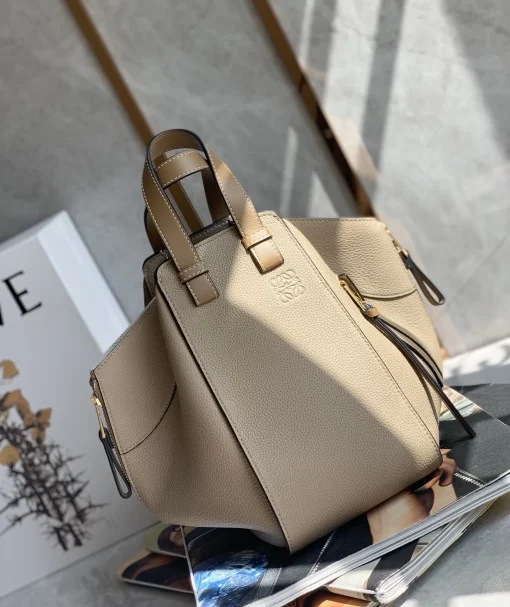 LOEWE Hammock Small Sand Calfskin Drawstring Shoulder Bag - Image 3
