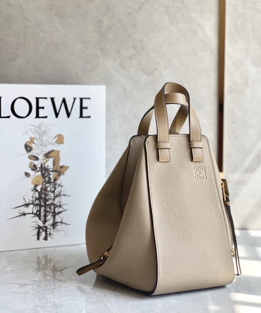 LOEWE Hammock Small Sand Calfskin Drawstring Shoulder Bag - Image 9