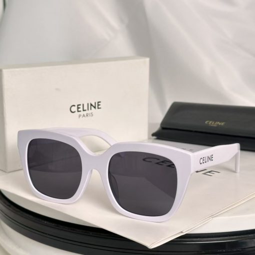 CELINE Square Acetate Sunglasses in Blue Cat-Eye Style - Image 5