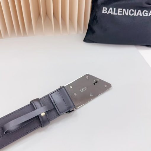 Balenciaga. A simple cowhide leather belt for men from Balenciaga, in black color, 3.5 cm wide. - Image 4