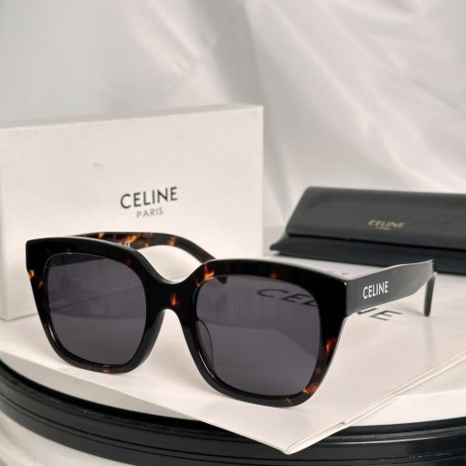 CELINE Square Acetate Sunglasses in Blue Cat-Eye Style - Image 4