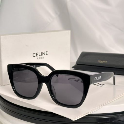 CELINE Square Acetate Sunglasses in Blue Cat-Eye Style - Image 6