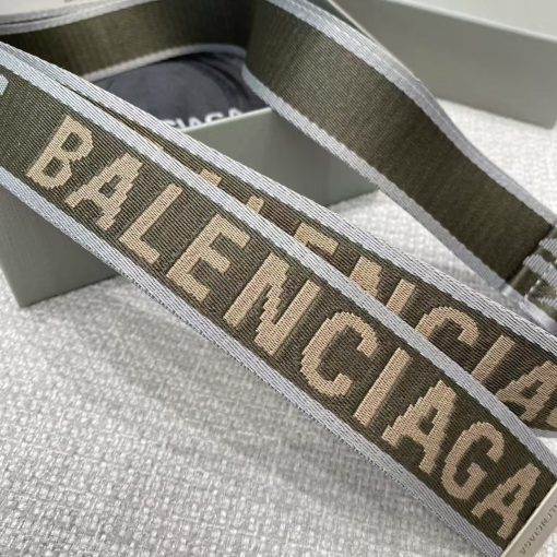 Balenciaga. A men's belt from Balenciaga with letter logo, made of polyester fiber, in dark green color, 3.5 cm wide. - Image 2