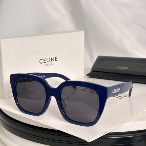 CELINE Square Acetate Sunglasses in Blue Cat-Eye Style - Image 3
