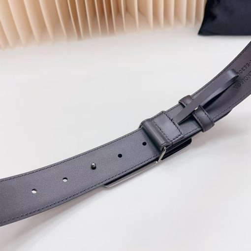 Balenciaga. A simple cowhide leather belt for men from Balenciaga, in black color, 3.5 cm wide. - Image 7
