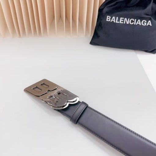 Balenciaga. A simple cowhide leather belt for men from Balenciaga, in black color, 3.5 cm wide. - Image 8